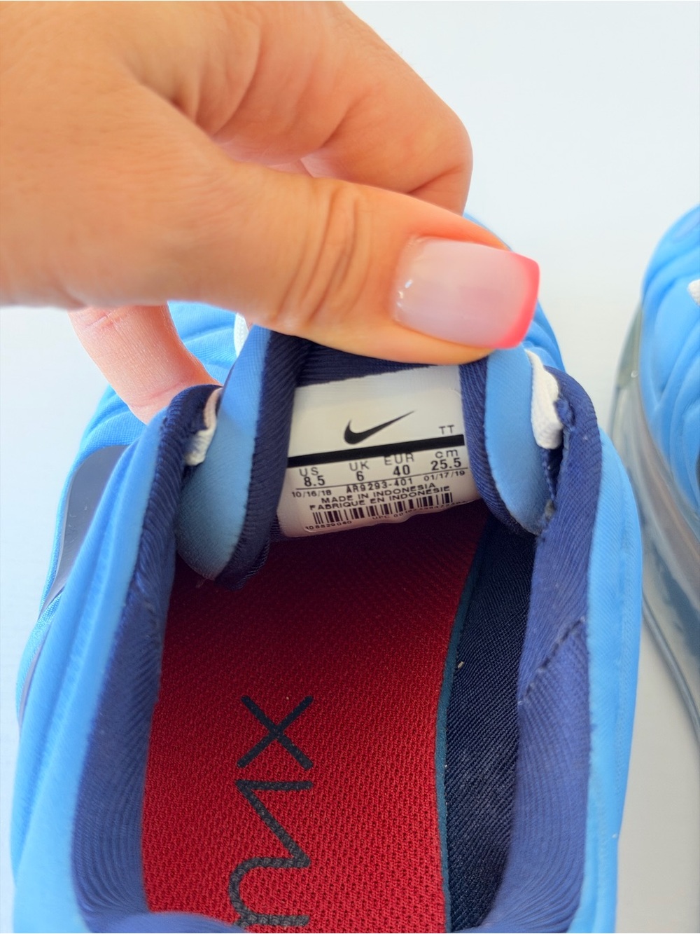Nike Blue and Red Air Max 720 Sneakers Size 8.5 (25.5cm) - Picture 10 of 11